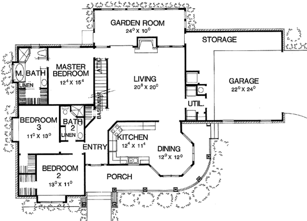 House Plan Design - Ranch Floor Plan - Main Floor Plan #472-138