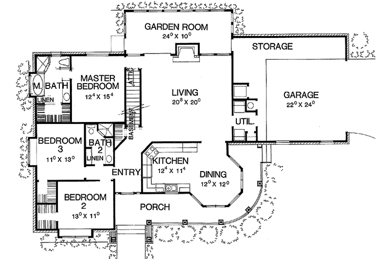 Dream House Plan - Floor Plan - Main Floor for Ranch House Plan #472-138 - 3 bed, 2 bath