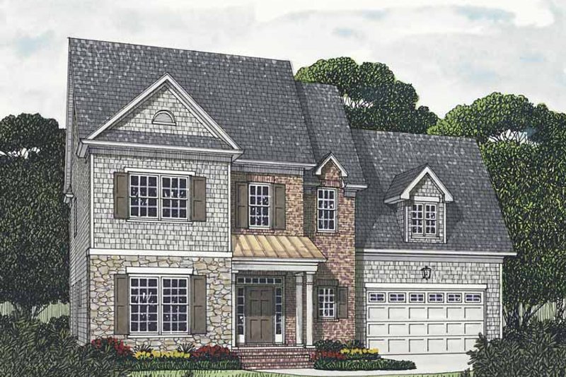 Architectural House Design - Exterior - Front Elevation 3 for Traditional House Plan #453-541 - 5 bed, 3.5 bath