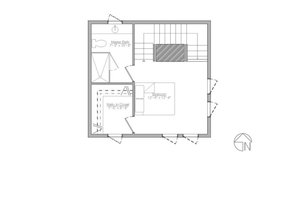 Floor Plan - Upper Floor for Modern House Plan #914-3 - 1 bed, 1.5 bath