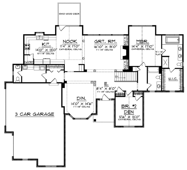 Home Plan - Mediterranean Floor Plan - Main Floor Plan #70-1365