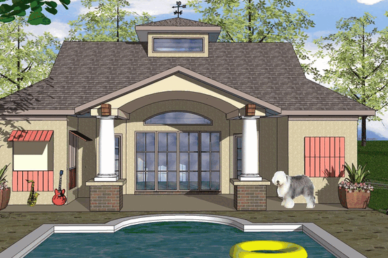 Exterior - Front Elevation for Cottage House Plan #8-205 - 1 bed, 1 bath