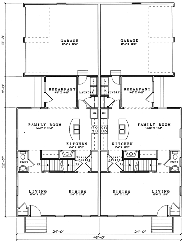 House Blueprint - Colonial Floor Plan - Main Floor Plan #992-3