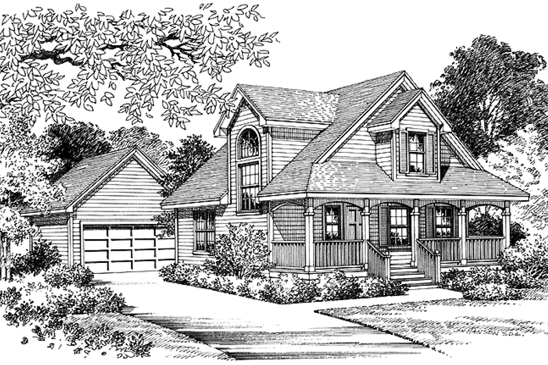 House Blueprint - Country Exterior - Front Elevation Plan #417-581