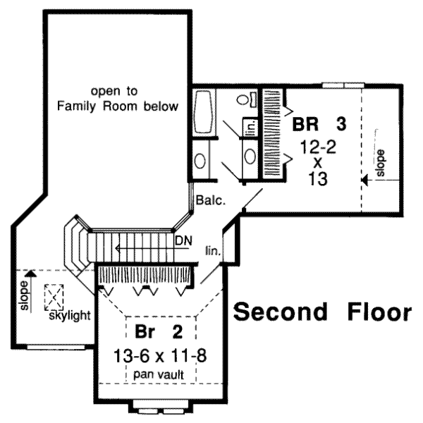 European Floor Plan - Upper Floor Plan #312-511