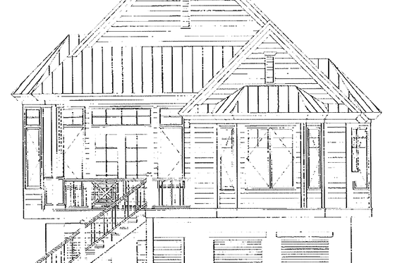 Exterior - Rear Elevation for Craftsman House Plan #929-530 - 3 bed, 2 bath
