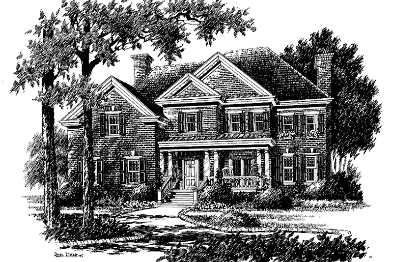 Home Plan - Exterior - Front Elevation 3 for Colonial House Plan #429-277 - 4 bed, 2.5 bath