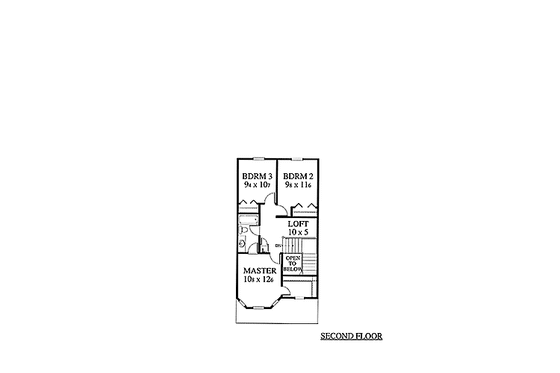 Floor Plan - Upper Floor for Country House Plan #1053-36 - 3 bed, 1.5 bath