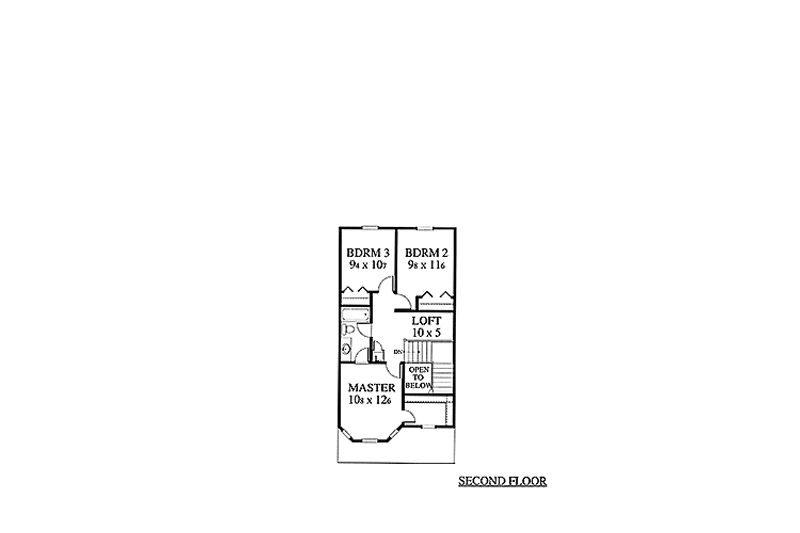 Dream House Plan - Floor Plan - Upper Floor for Country House Plan #1053-36 - 3 bed, 1.5 bath