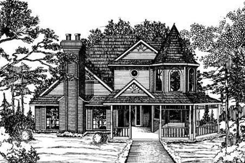 Architectural House Design - Victorian Exterior - Front Elevation Plan #310-631