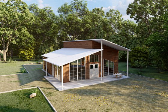 Exterior - Other Elevation 3 for Barndominium House Plan #1107-1 - 2 bed, 2 bath