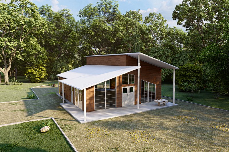 House Design - Exterior - Other Elevation 3 for Barndominium House Plan #1107-1 - 2 bed, 2 bath