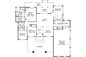 Floor Plan - Main Floor for Traditional House Plan #37-103 - 3 bed, 3 bath