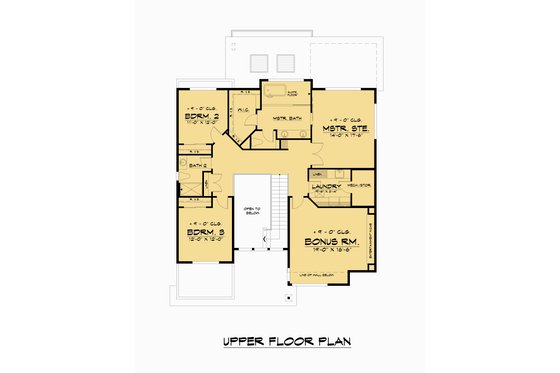 Floor Plan - Upper Floor for Contemporary House Plan #1066-214 - 4 bed, 3.5 bath