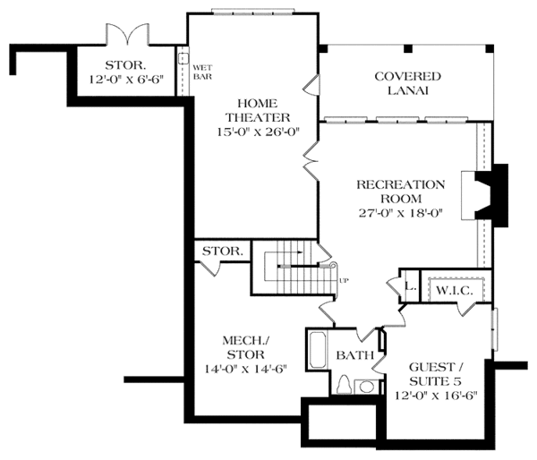 Dream House Plan - Country Floor Plan - Lower Floor Plan #453-424