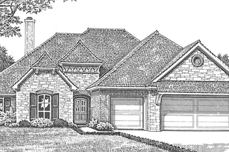 Home Plan - Exterior - Front Elevation 4 for European House Plan #310-1258 - 3 bed, 2 bath