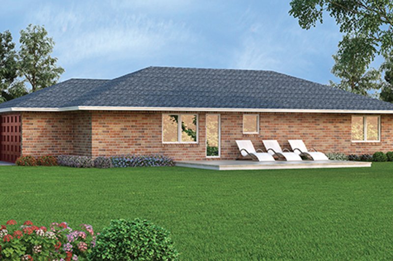 Home Plan - Exterior - Rear Elevation 1 for Colonial House Plan #45-563 - 3 bed, 2 bath