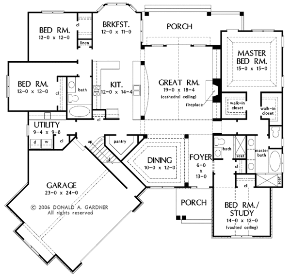 Craftsman Floor Plan - Main Floor Plan #929-827