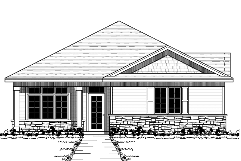 Dream House Plan - Exterior - Front Elevation 3 for European House Plan #51-600 - 2 bed, 2 bath