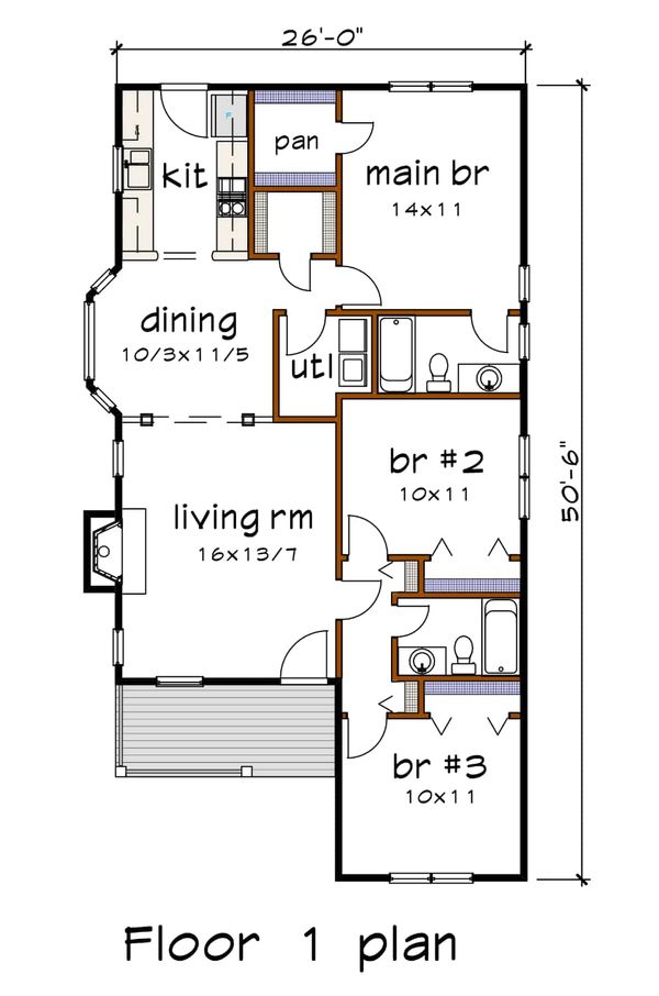 Home Plan - Cottage Floor Plan - Main Floor Plan #79-136