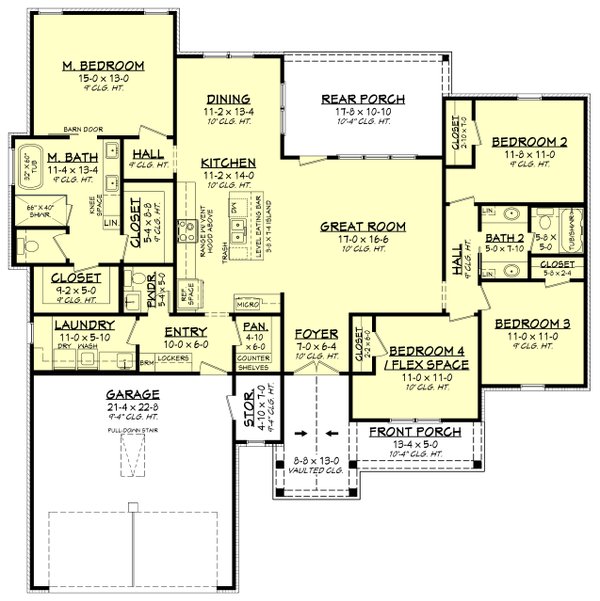 House Blueprint - Ranch Floor Plan - Main Floor Plan #430-301