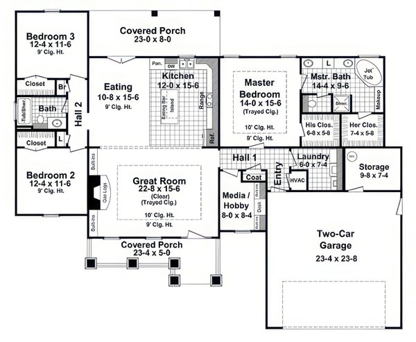 Dream House Plan - Floor Plan - Main Floor for Craftsman House Plan #21-664 - 3 bed, 2 bath