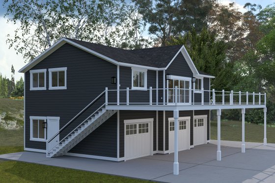 Exterior - Front Elevation 4 for Farmhouse House Plan #1060-350 - 2 bed, 1 bath