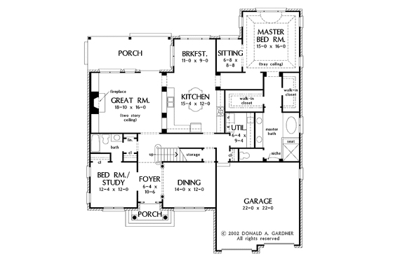 Floor Plan - Main Floor for Classical House Plan #929-668 - 5 bed, 4 bath