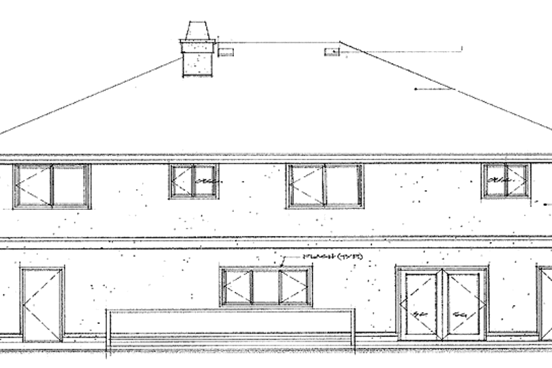Home Plan - Exterior - Rear Elevation for Mediterranean House Plan #47-1031 - 4 bed, 2.5 bath