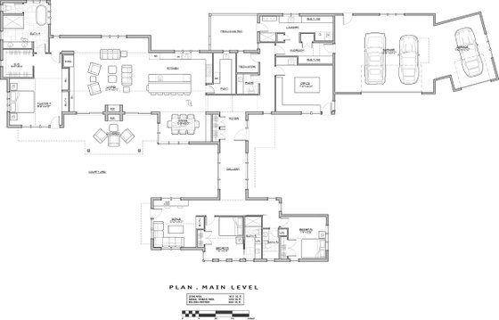Floor Plan - Main Floor 1 for Contemporary House Plan #892-21 - 3 bed, 3.5 bath