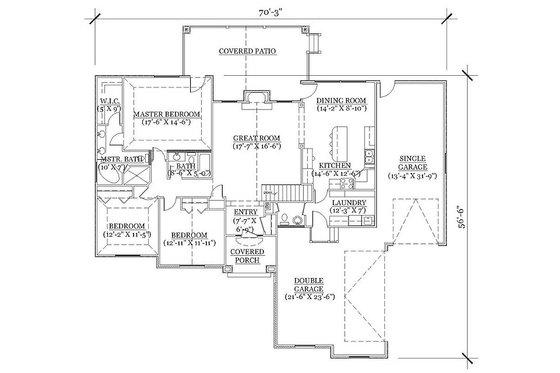 Floor Plan - Main Floor for Traditional House Plan #5-246 - 5 bed, 3.5 bath