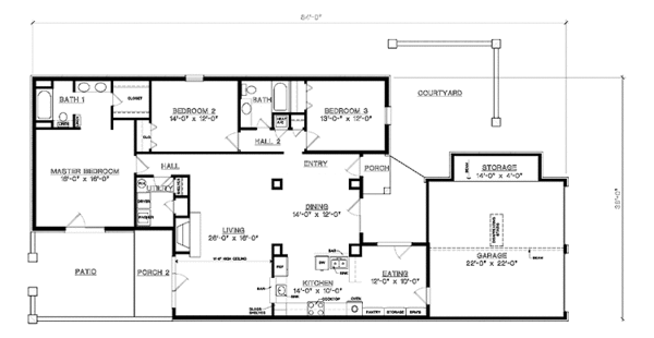 Home Plan - European Floor Plan - Main Floor Plan #45-488