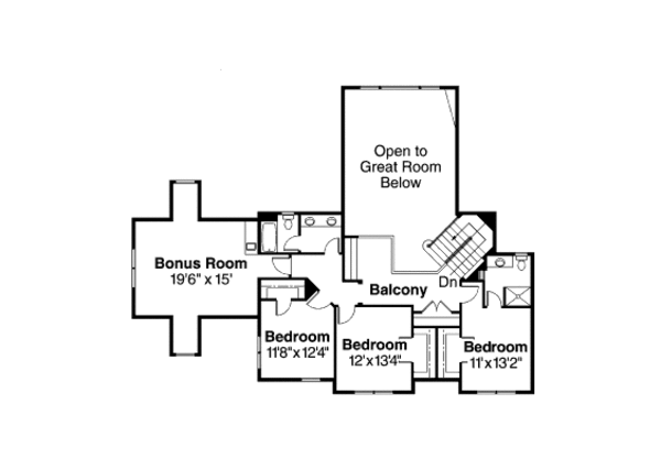 Dream House Plan - Traditional Floor Plan - Upper Floor Plan #124-685