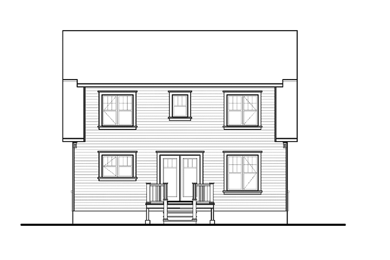 Architectural House Design - Exterior - Rear Elevation for Colonial House Plan #23-2415 - 4 bed, 2.5 bath