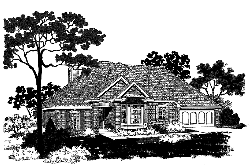 Dream House Plan - Ranch Exterior - Front Elevation Plan #310-1185
