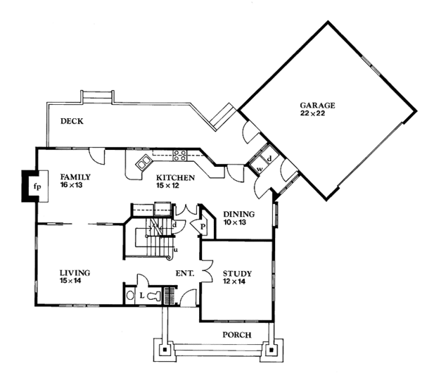 House Plan Design - Craftsman Floor Plan - Main Floor Plan #1016-4