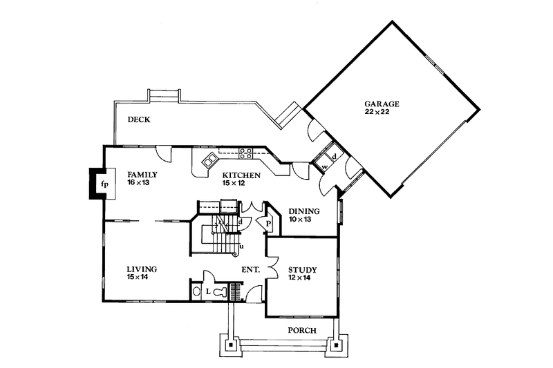 Dream House Plan - Floor Plan - Main Floor for Craftsman House Plan #1016-4 - 3 bed, 2.5 bath