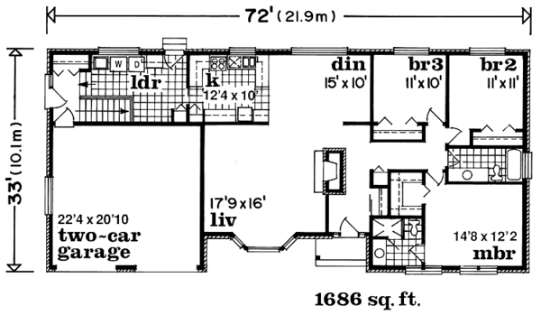 Dream House Plan - Ranch Floor Plan - Main Floor Plan #47-997