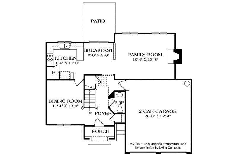 Dream House Plan - Floor Plan - Main Floor for Country House Plan #453-441 - 3 bed, 2.5 bath