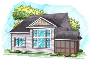 Exterior - Rear Elevation for Traditional House Plan #70-1035 - 3 bed, 3.5 bath