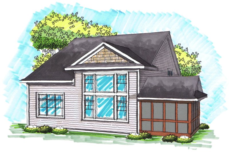 Dream House Plan - Exterior - Rear Elevation for Traditional House Plan #70-1035 - 3 bed, 3.5 bath