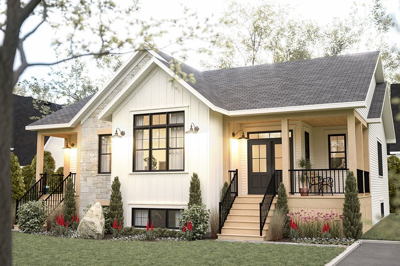 Dream House Plan - Exterior - Front Elevation 3 for Farmhouse House Plan #23-2195 - 3 bed, 2 bath