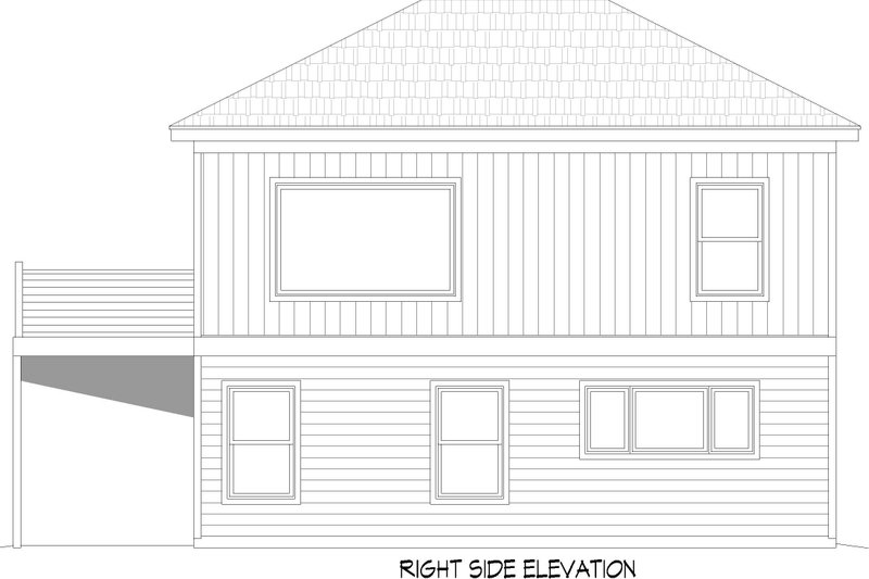 House Blueprint - Exterior - Other Elevation 1 for Craftsman House Plan #932-1249 - 1 bed, 1.5 bath