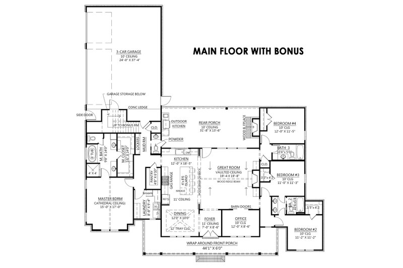 Home Plan - Main floor with bonus