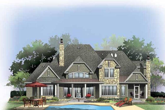 Exterior - Rear Elevation for Country House Plan #929-850 - 4 bed, 3.5 bath
