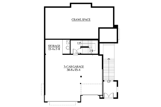 Floor Plan - Lower Floor for Craftsman House Plan #132-245 - 3 bed, 2.5 bath