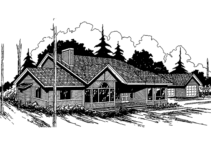 Home Plan - Exterior - Front Elevation 3 for Country House Plan #60-783 - 3 bed, 2.5 bath