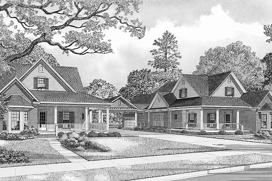 Exterior - Front Elevation 3 for Country House Plan #17-2819 - 6 bed, 4 bath
