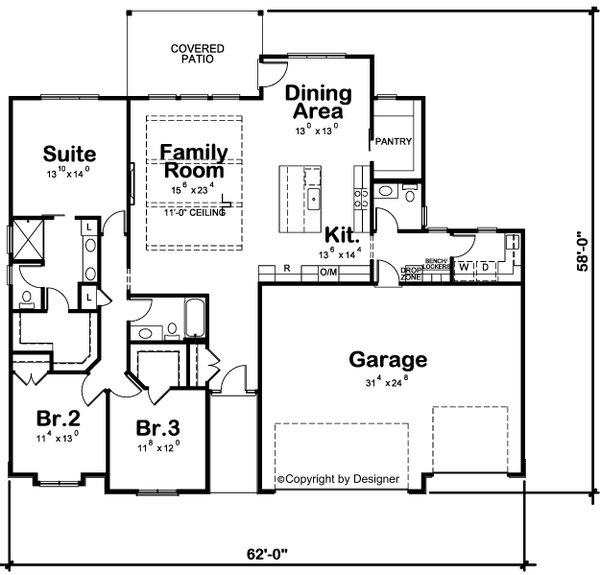 House Blueprint - Modern Floor Plan - Main Floor Plan #20-2489