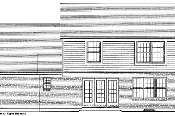 Exterior - Rear Elevation for Country House Plan #46-693 - 3 bed, 2.5 bath